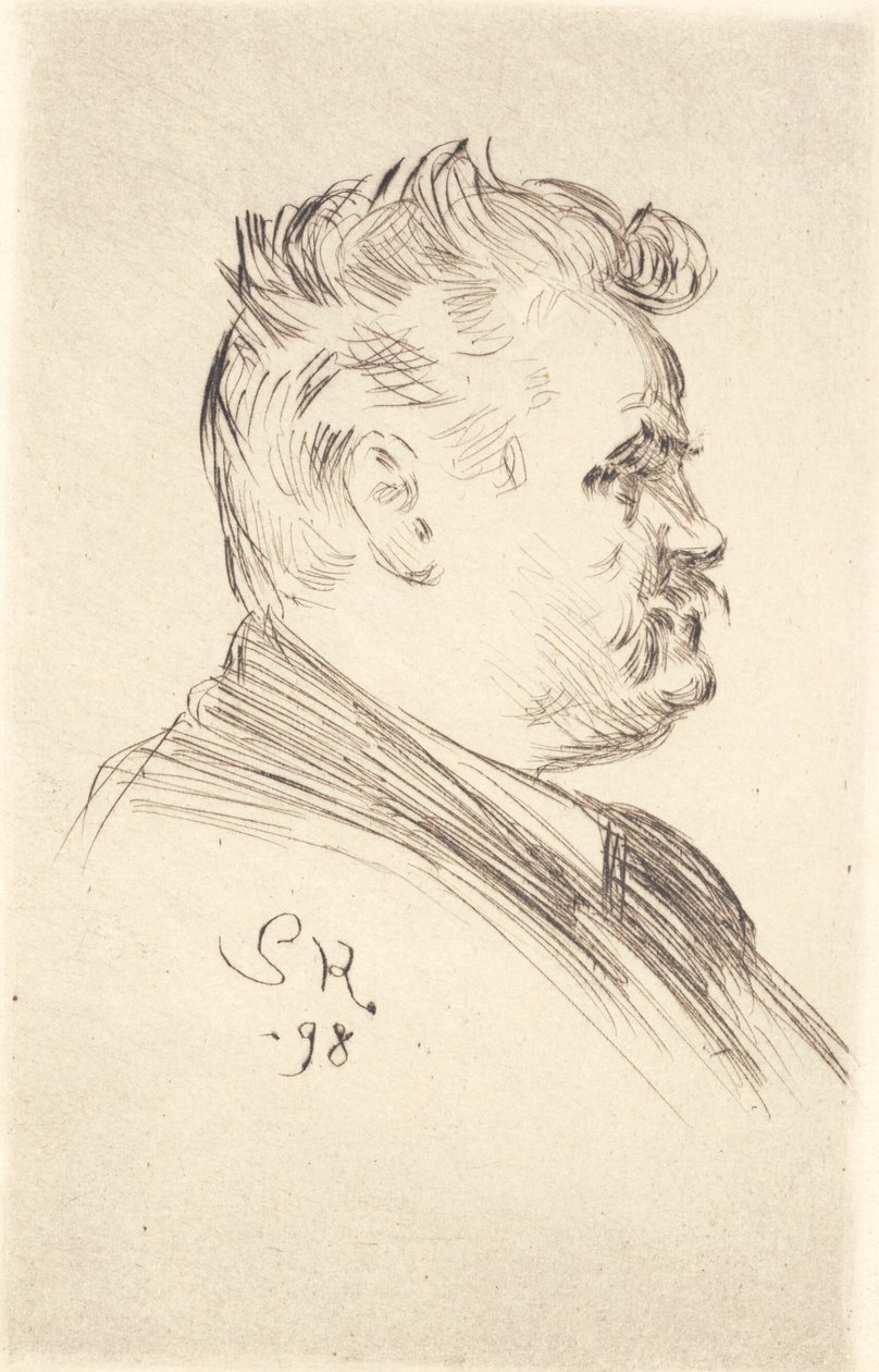 Portrait de Carl Locher, profil - Peder Severin Krøyer