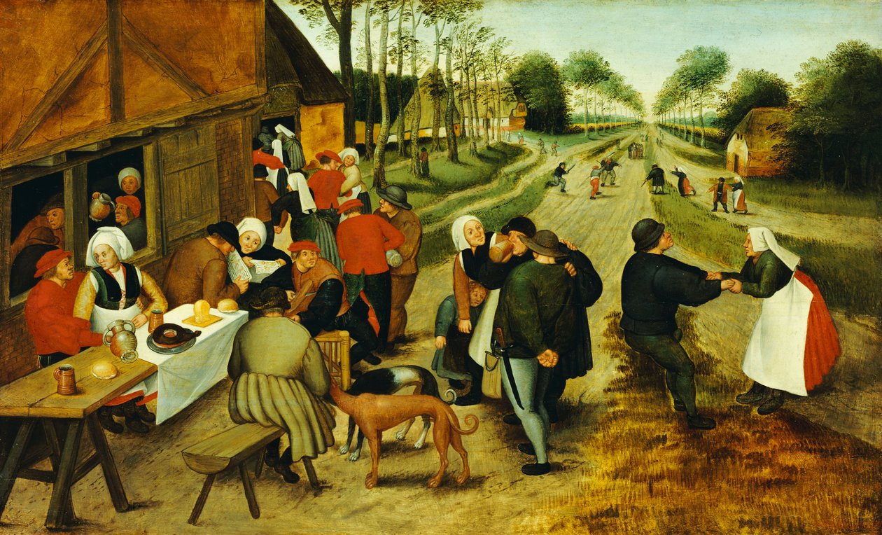 Paysans à une auberge au bord de la route - P. the Younger Brueghel