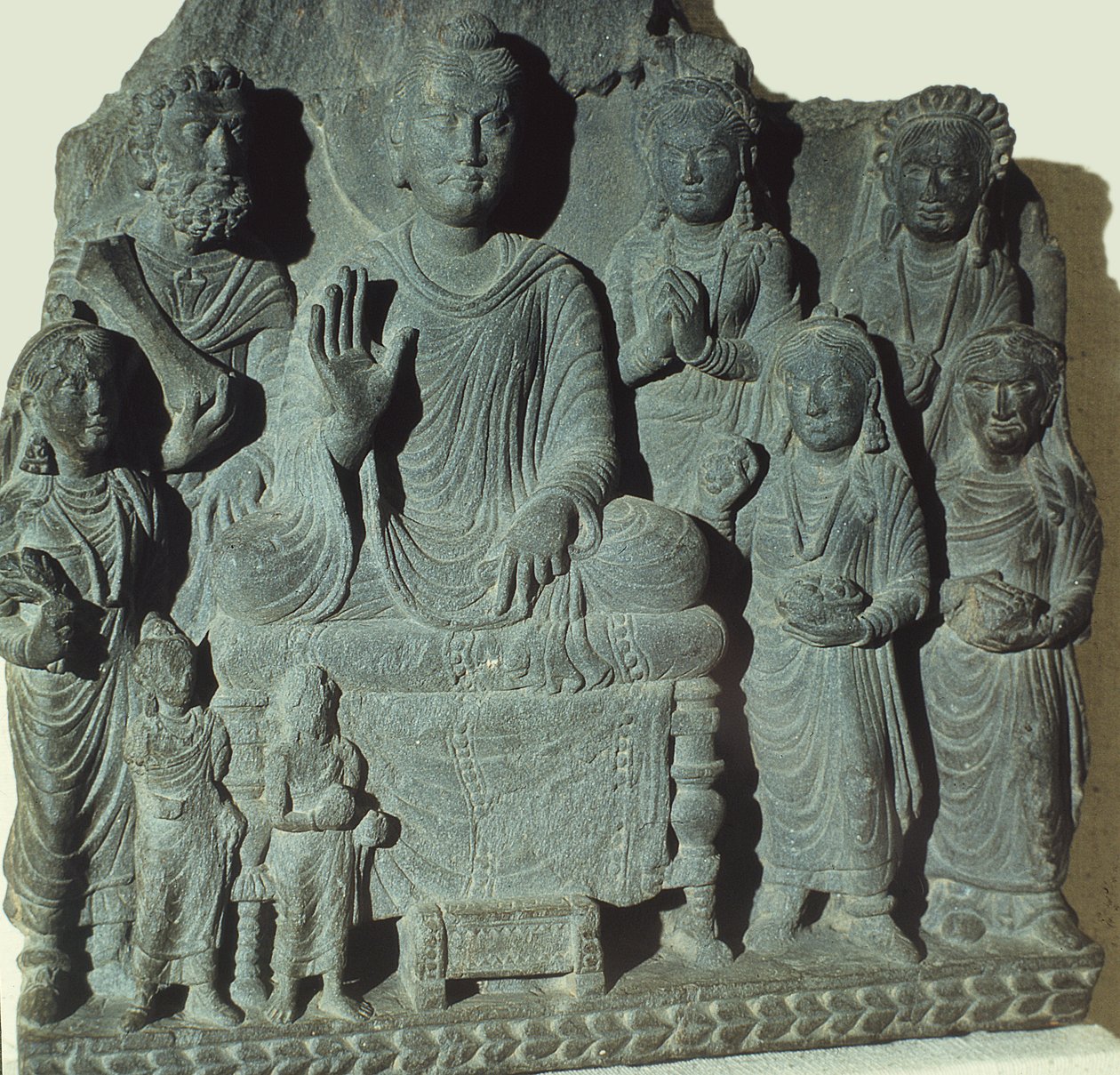 Relief de Bouddha prêchant - Pakistani School