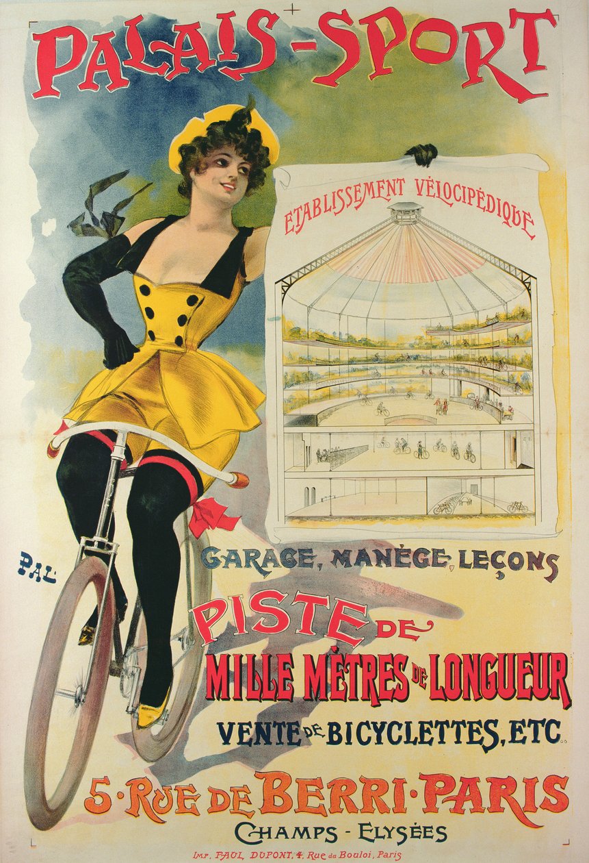 Affiche publicitaire pour le Palais-Sport à Paris, vers 1895 - Pal