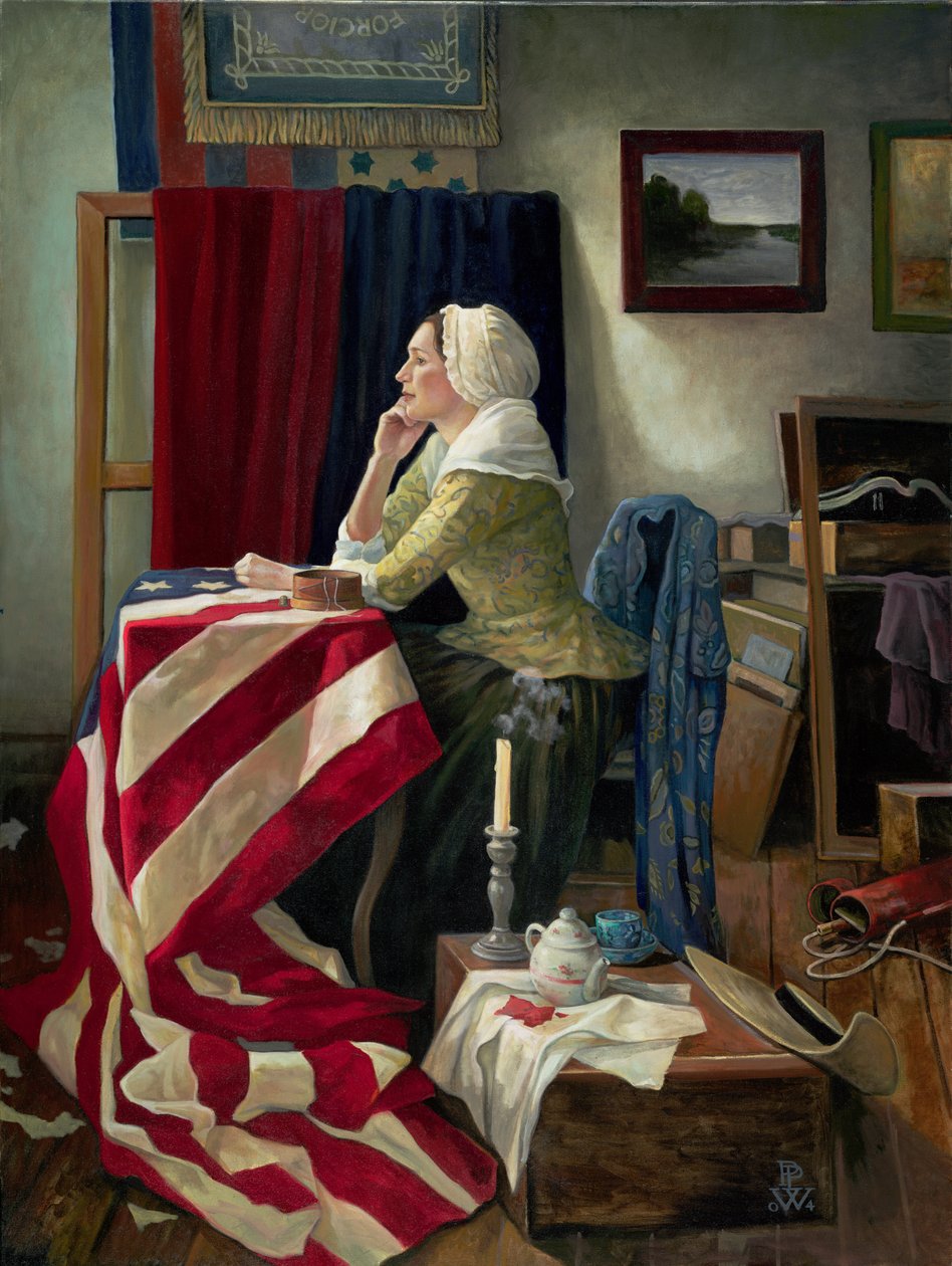 Fabricant de drapeaux, 2000 (pastel) - Pamela Patrick White