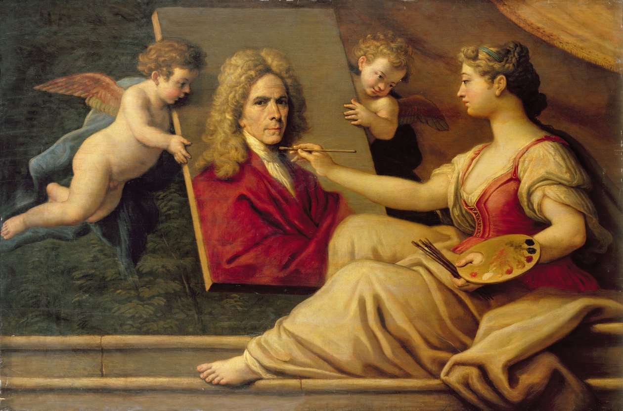 Autoportrait dans une Allégorie des Arts - Paolo di Matteis