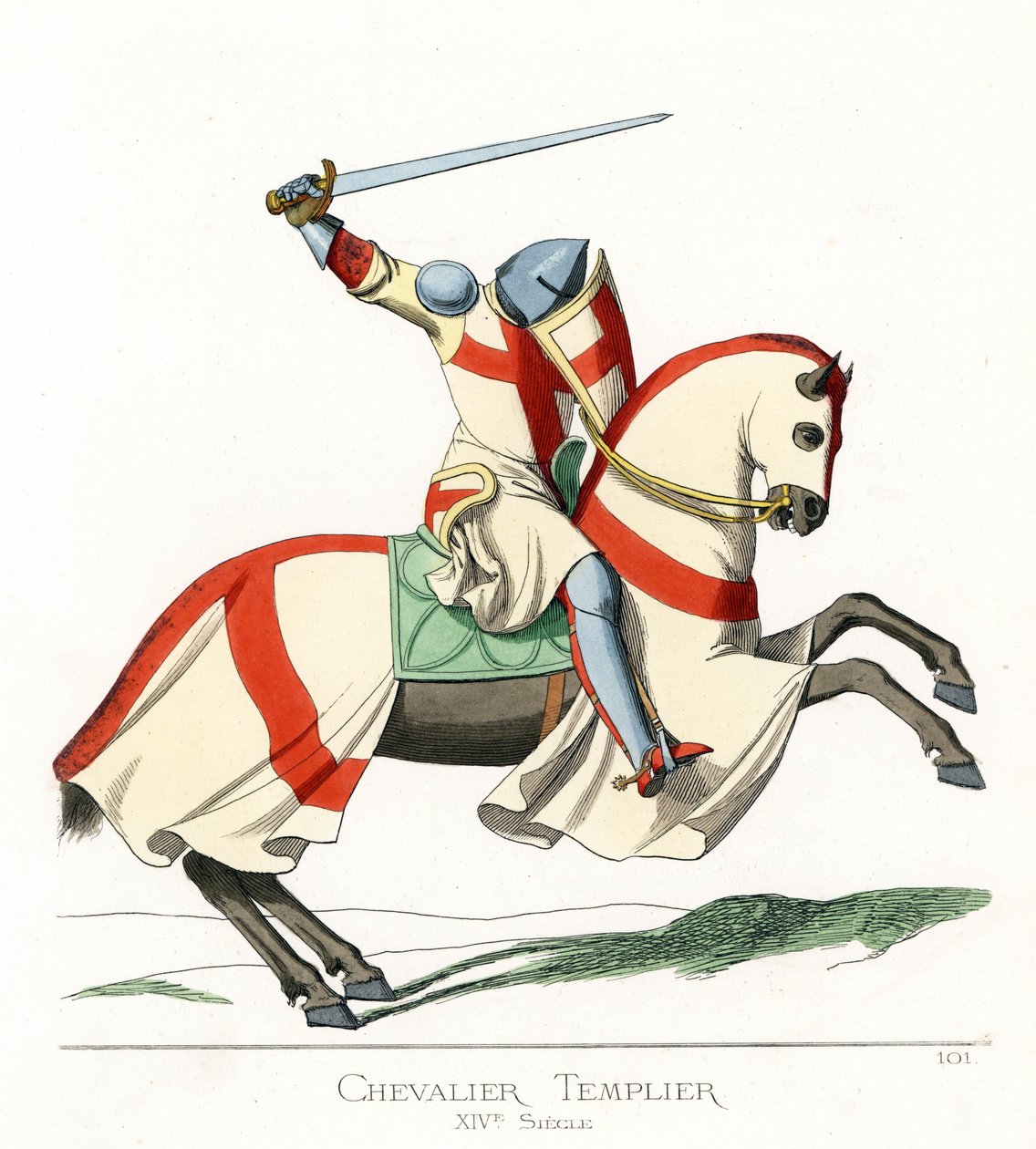 Un chevalier templier à cheval - Paolo Mercuri