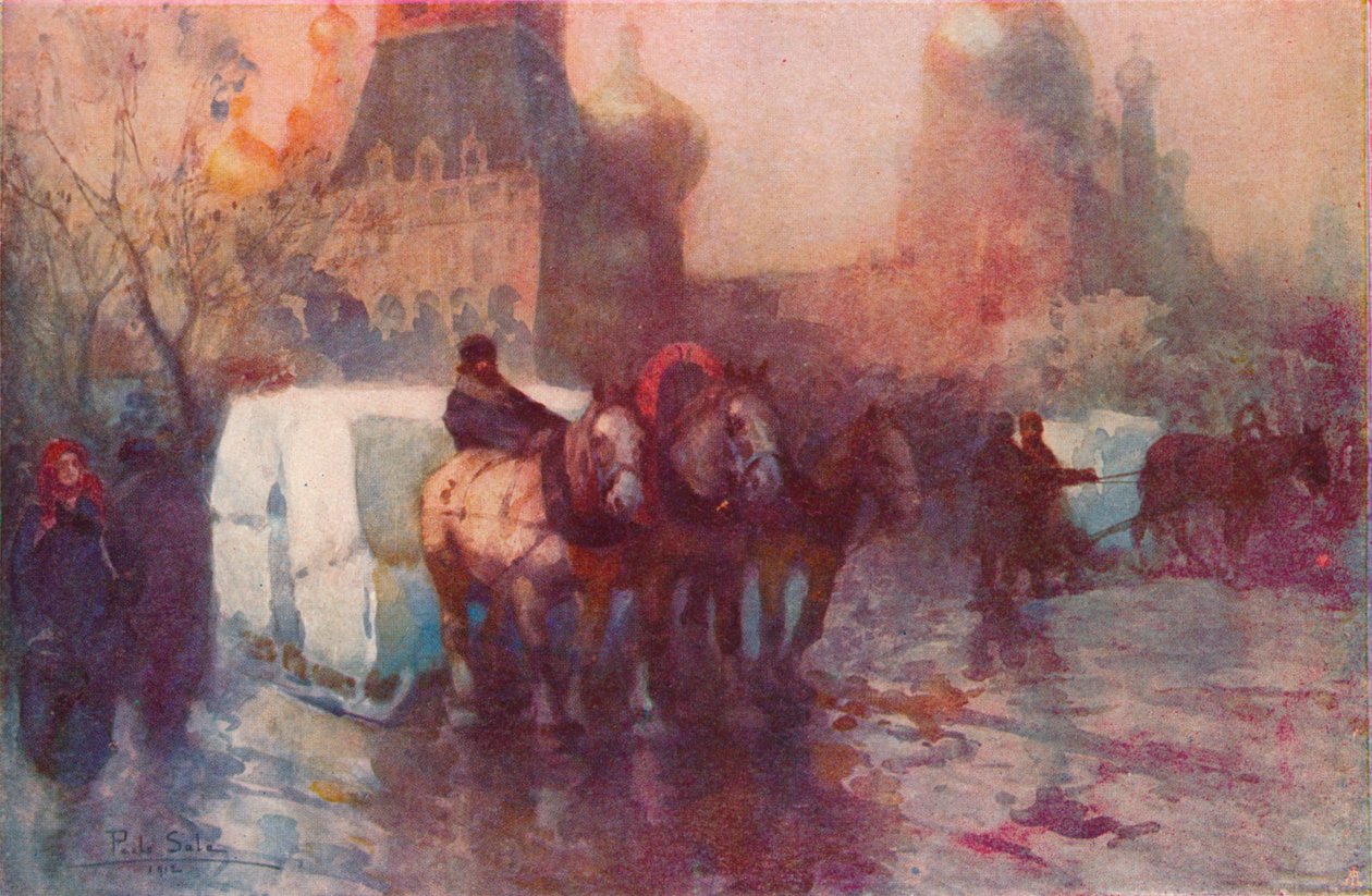 Transport de glace à Moscou, XIXe siècle - Paolo Sala