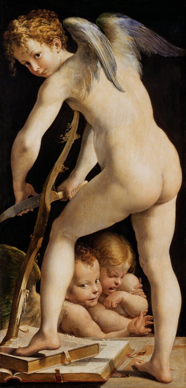 Cupidon sculptant un arc - Parmigianino
