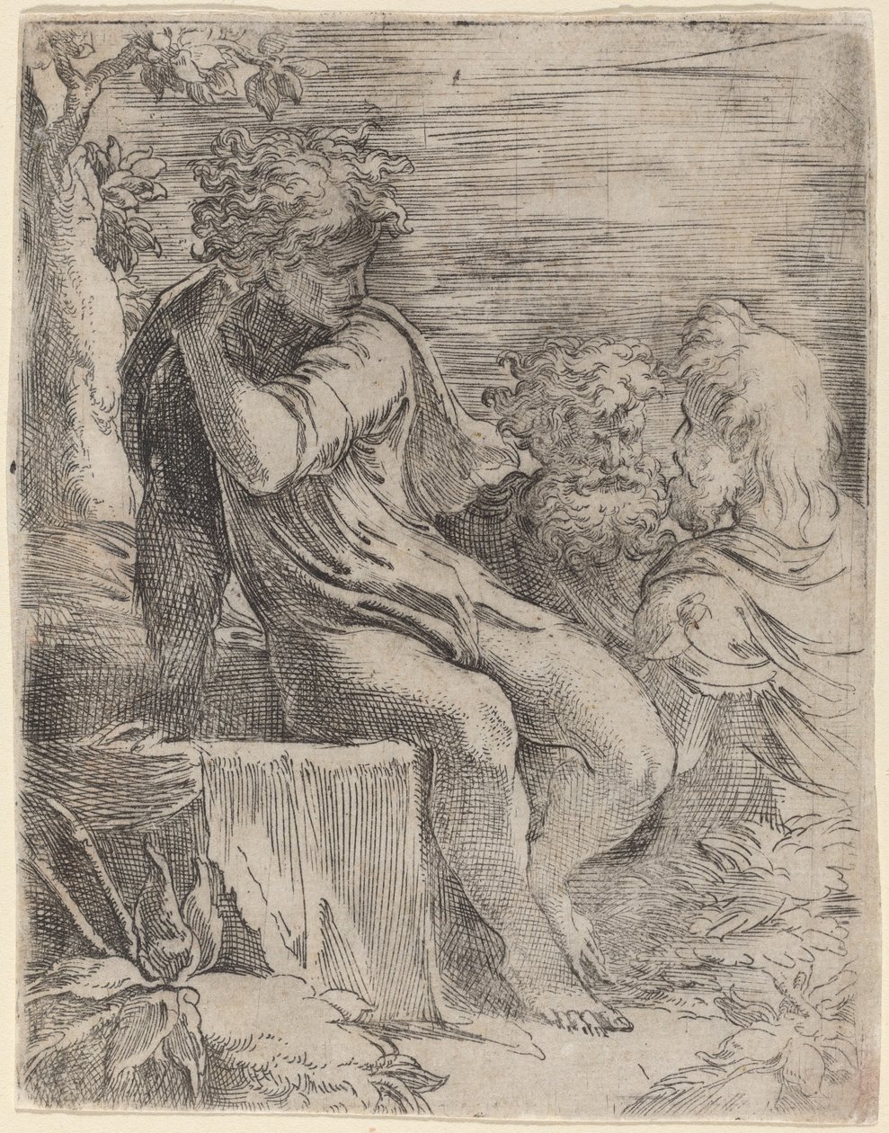 Le Garçon et deux vieux hommes - Parmigianino