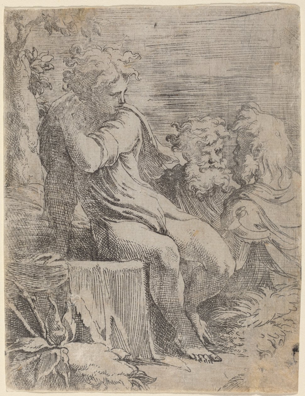 Le Garçon et deux vieux hommes - Parmigianino