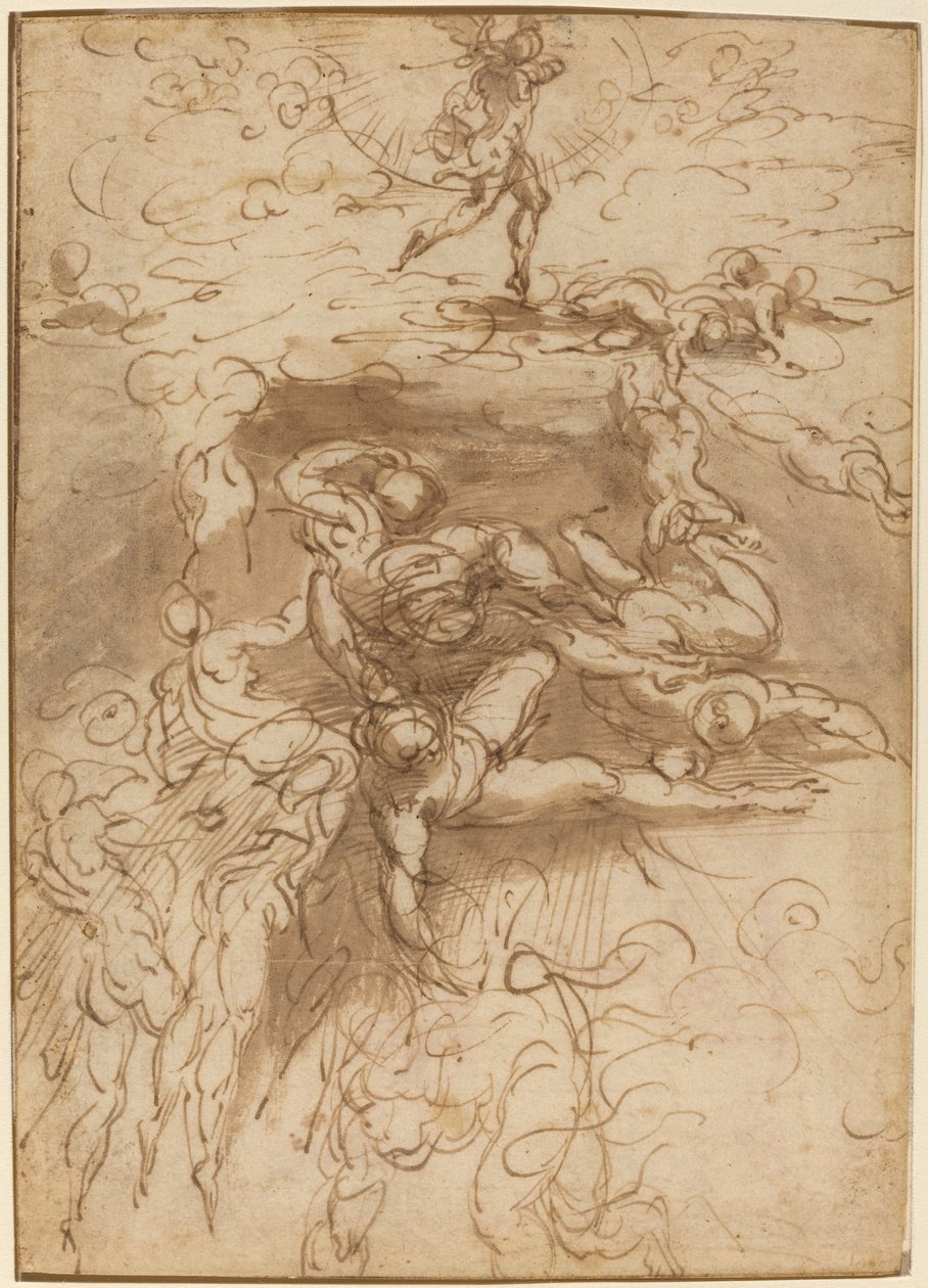 La chute des anges rebelles [recto] - Parmigianino