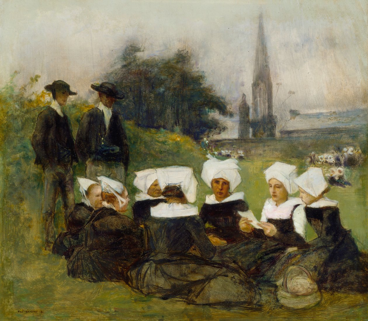Étude pour Femmes bretonnes à un pardon, c.1887 - Pascal Adolphe Jean Dagnan Bouveret