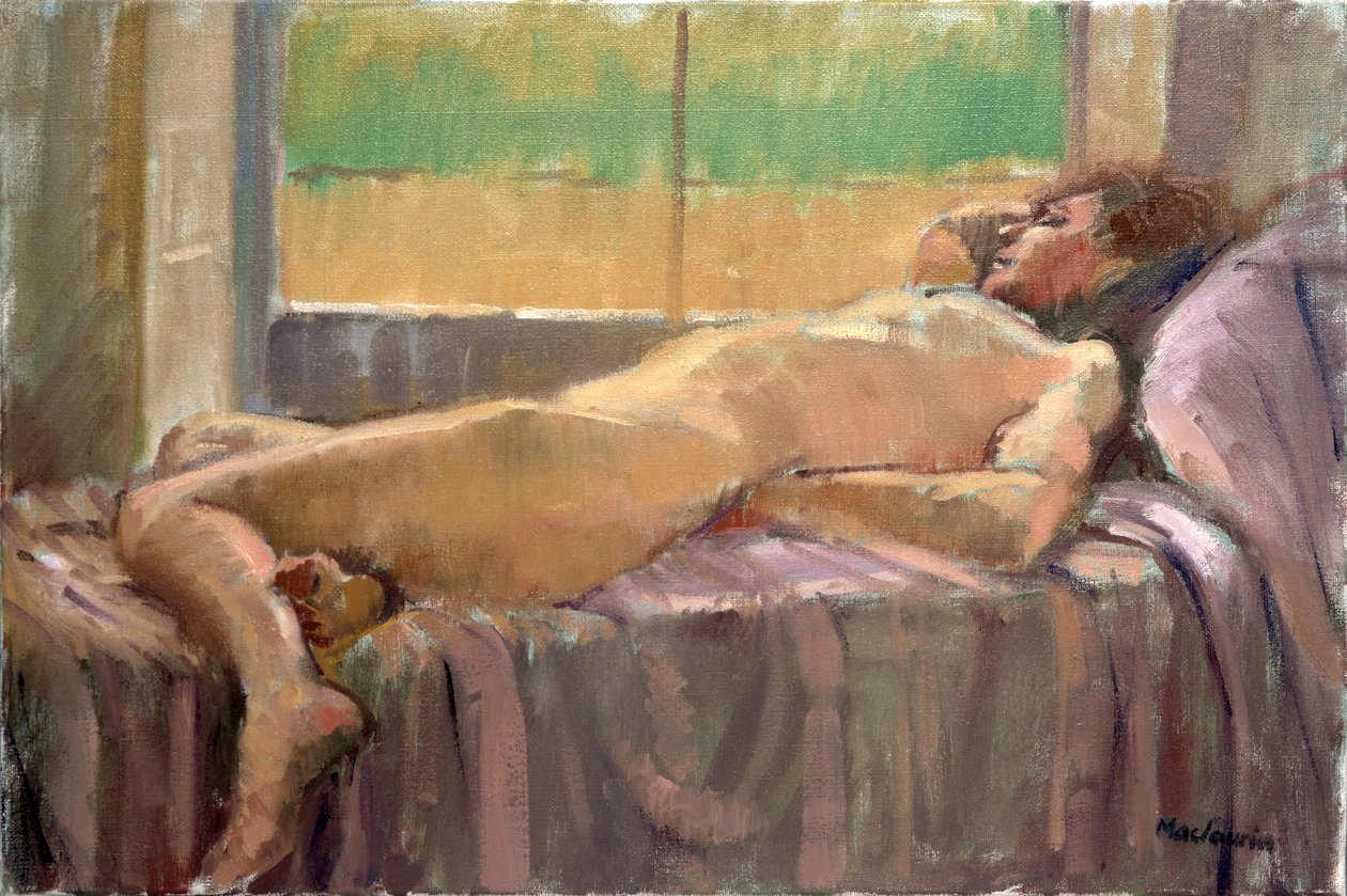 Nu couché (huile sur toile) - Pat Maclaurin