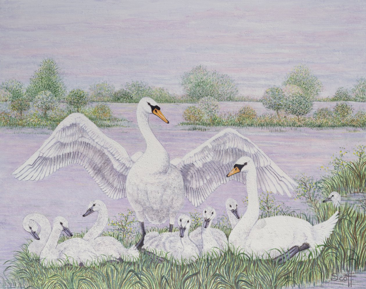 Groupe familial (huile sur toile) - Pat Scott