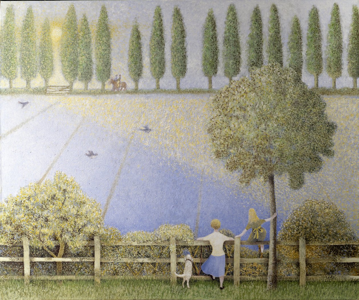 Riding in Blue (huile sur toile) - Pat Scott