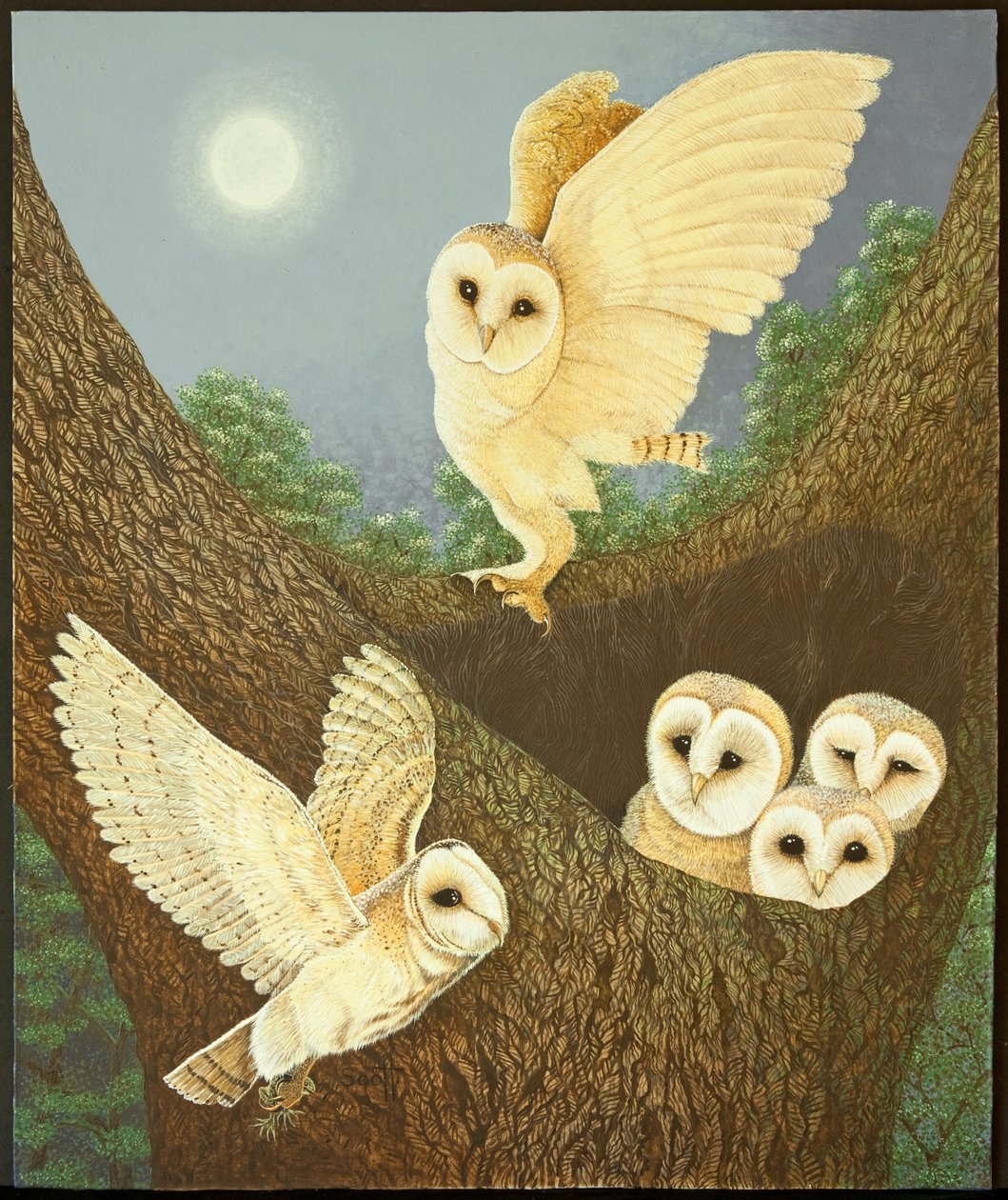 Watching and Waiting, 2013 (acrylique sur papier) - Pat Scott