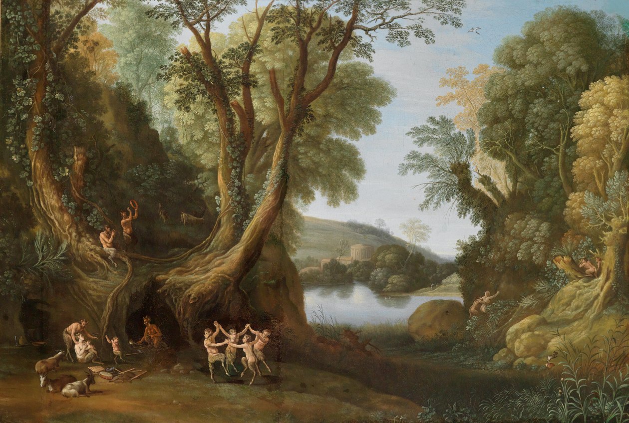 Faunes dans un paysage boisé - Paul Bril