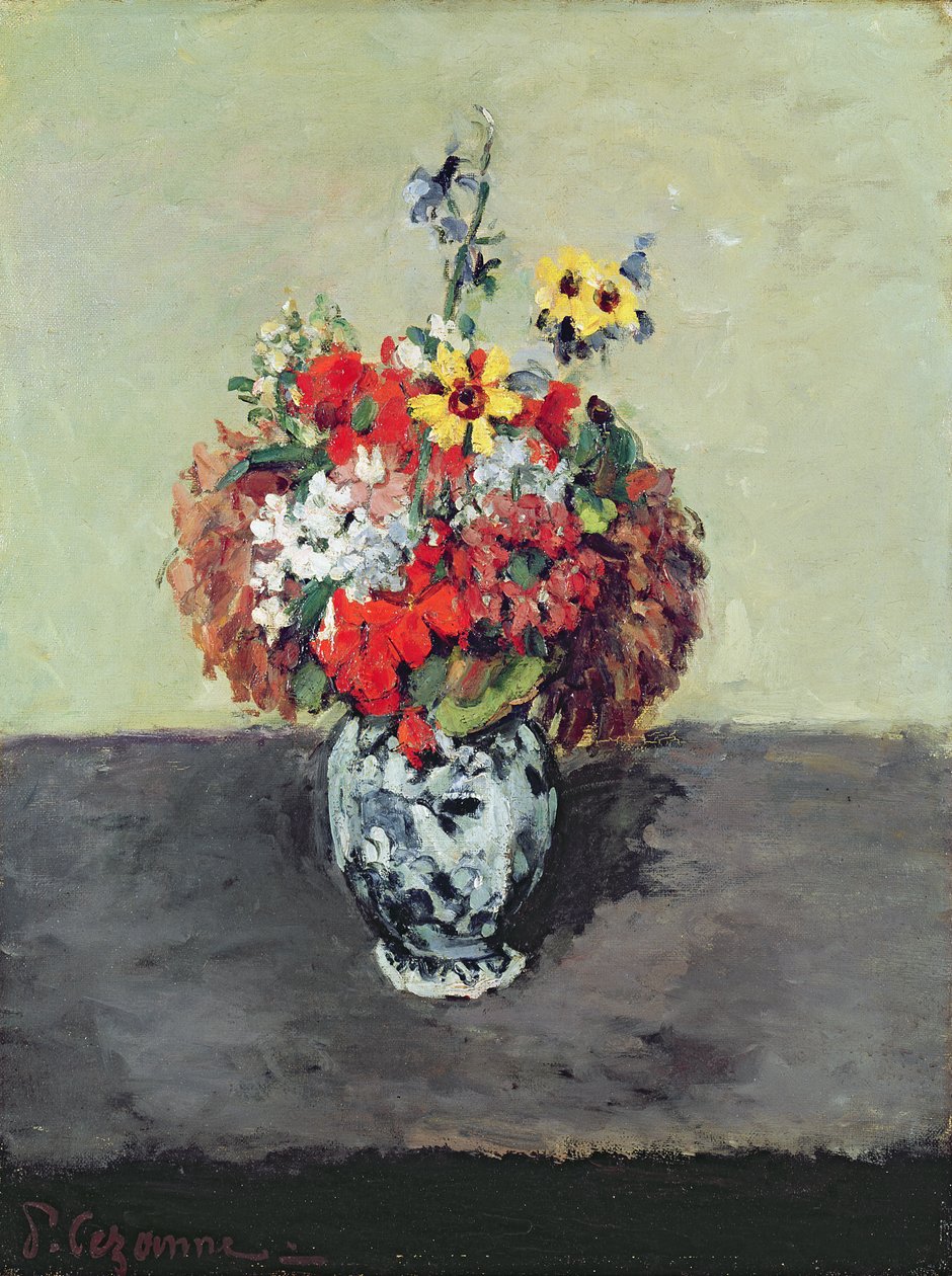 Fleurs dans un Vase de Delft, vers 1873-75 - Paul Cézanne