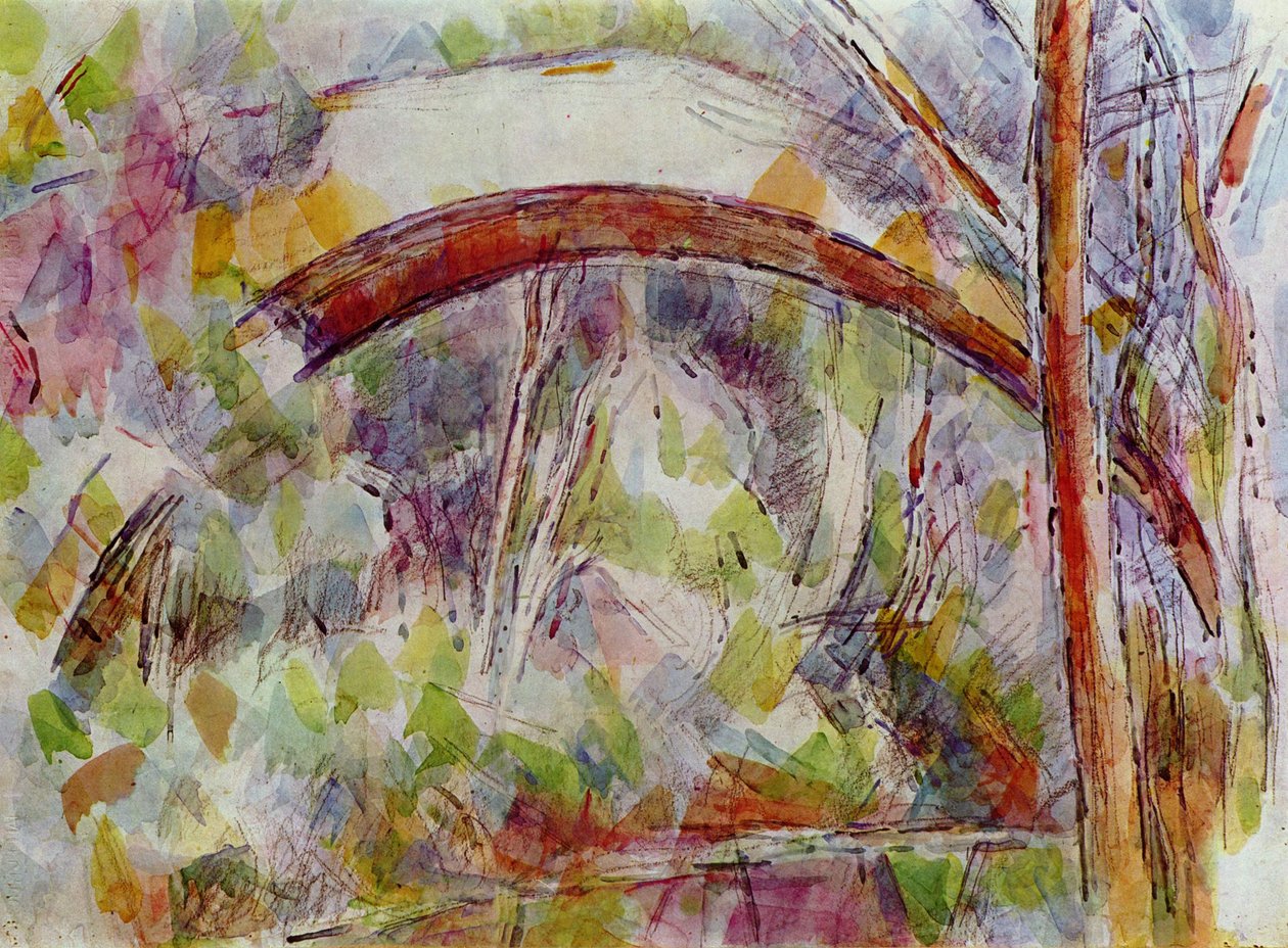 Rivière près du pont des trois sources - Paul Cézanne