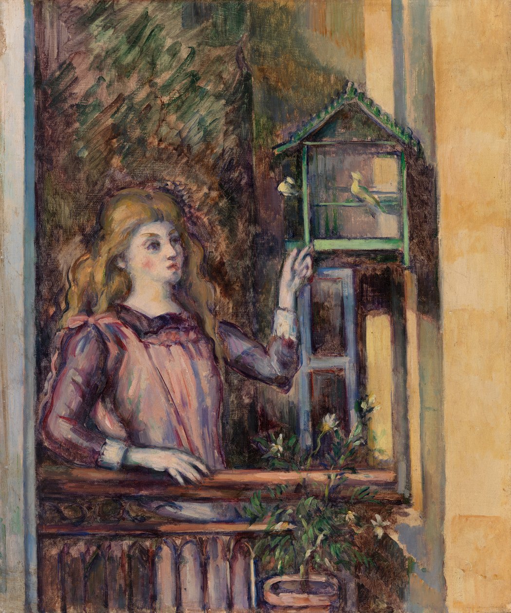Fille avec une cage à oiseaux, c.1888 - Paul Cézanne