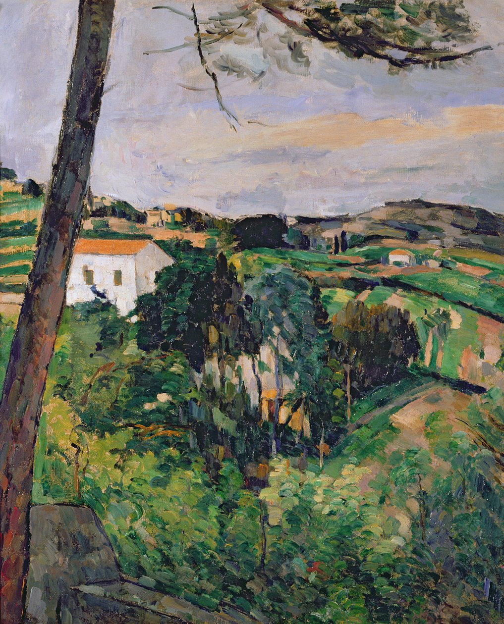 Paysage avec toit rouge ou Le pin à l