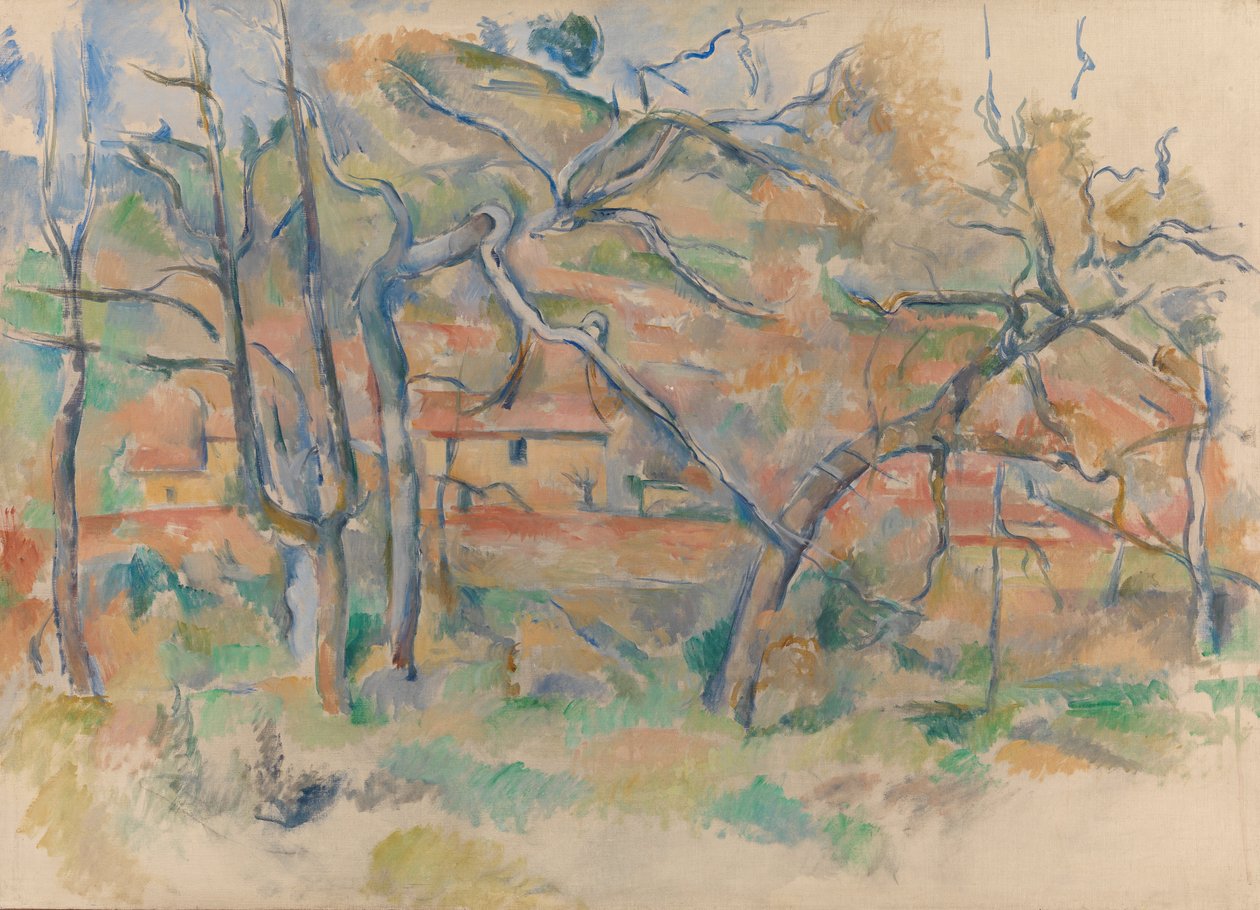 Arbres et maison, Provence - Paul Cézanne