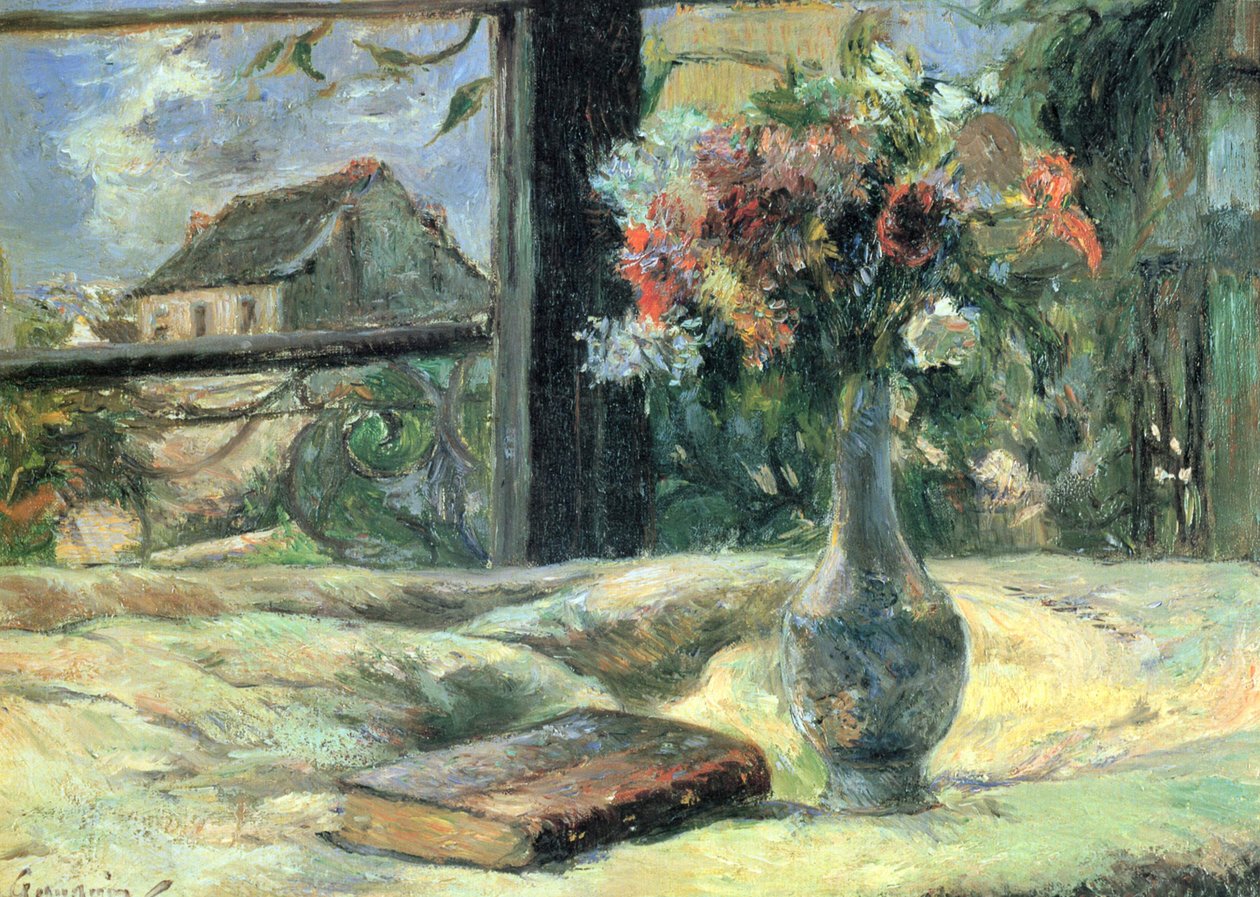 Vase de fleurs à la fenêtre - Paul Gauguin