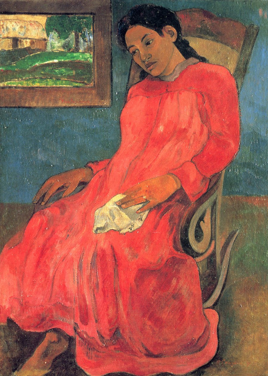 Femme en robe rouge - Paul Gauguin