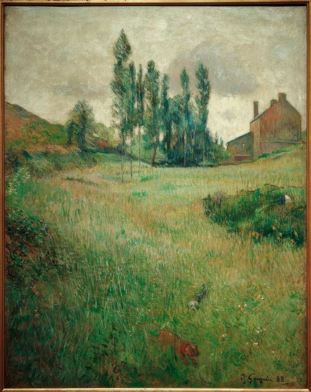 Chiens dans un pré - Paul Gauguin