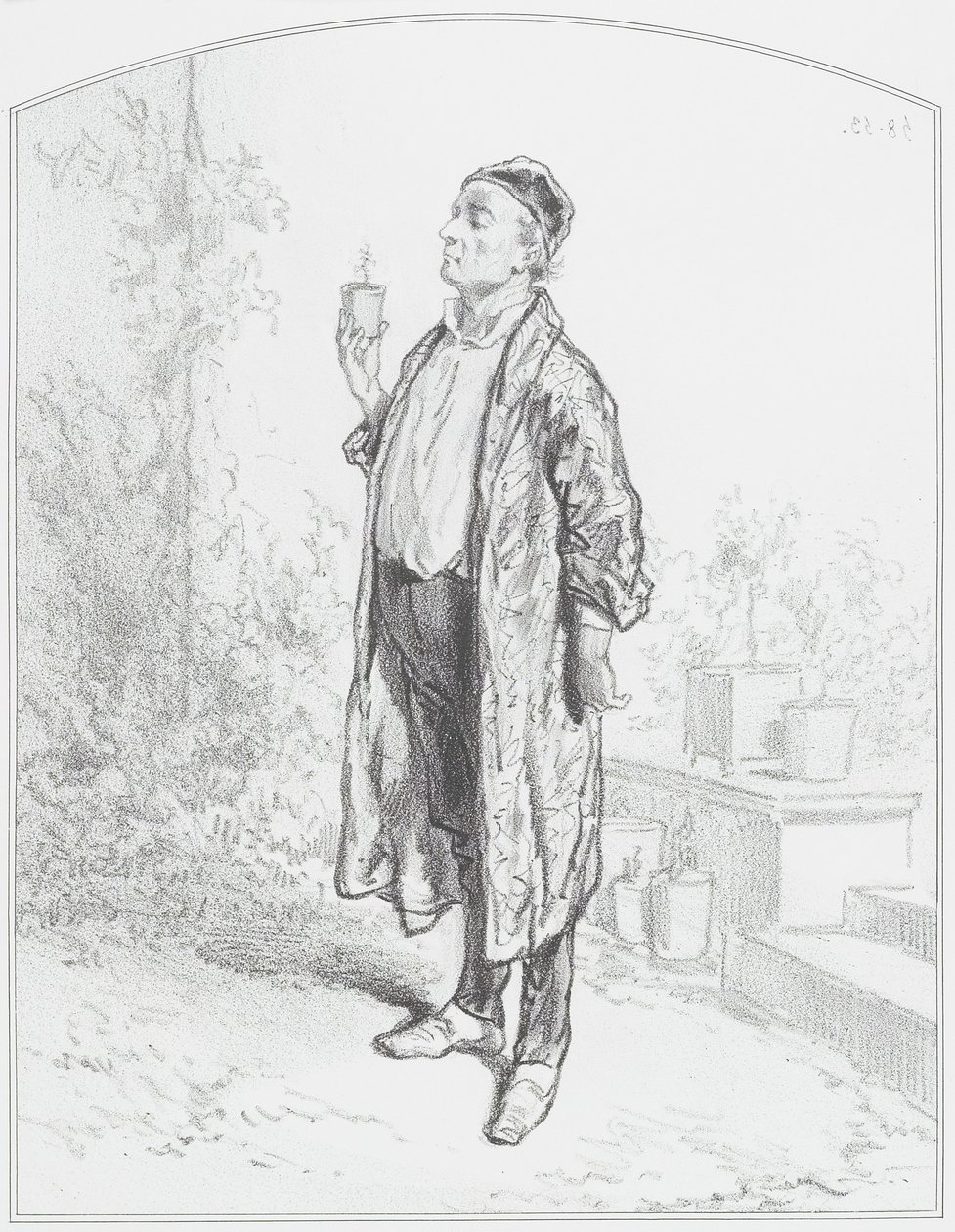 Le cineraria candidissima, Planche 3 de Les Toquades, 1858 - Paul Gavarni