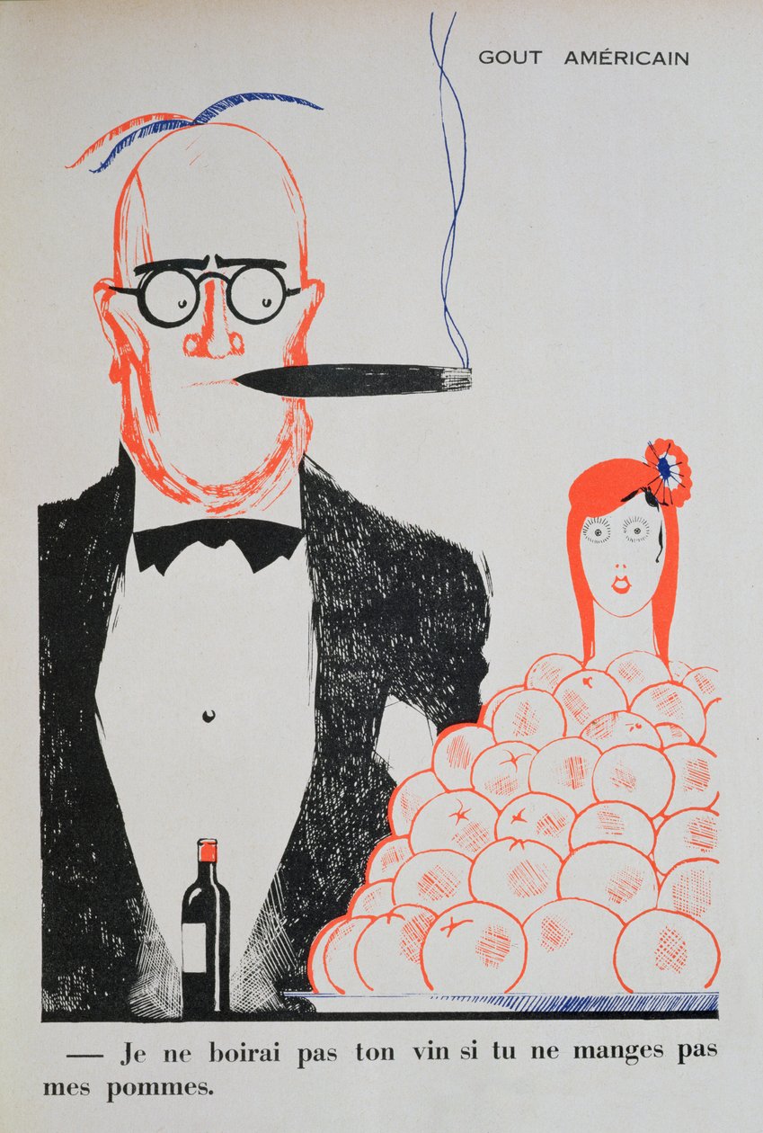 Caricature des relations franco-américaines, illustration de 