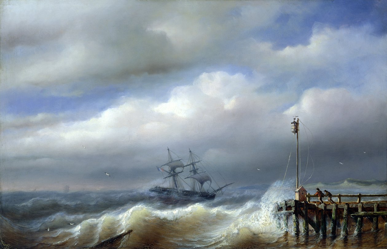 Mer agitée par temps orageux, 1846 - Paul Jean Clays