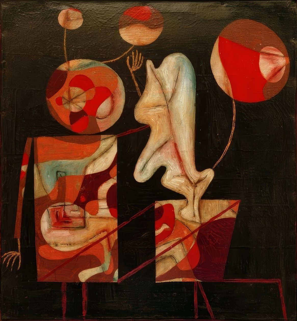Marionnettes (Couleur sur noir) - Paul Klee