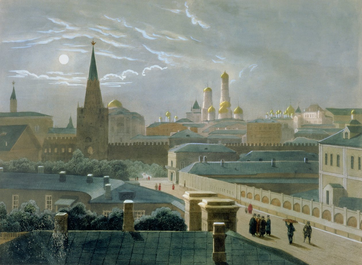 Vue du Kremlin de Moscou, années 1840 - Paul Marie Roussel