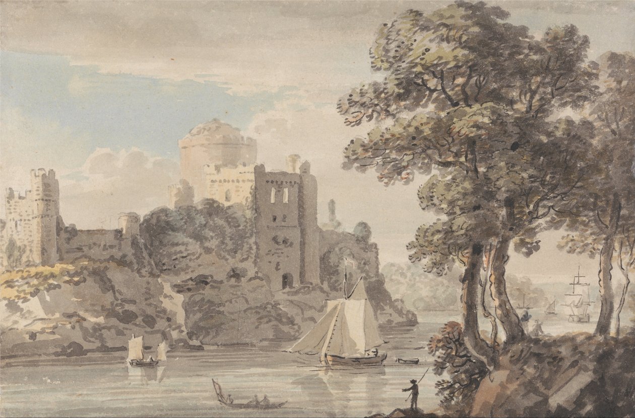 Un château sur une rivière - Paul Sandby