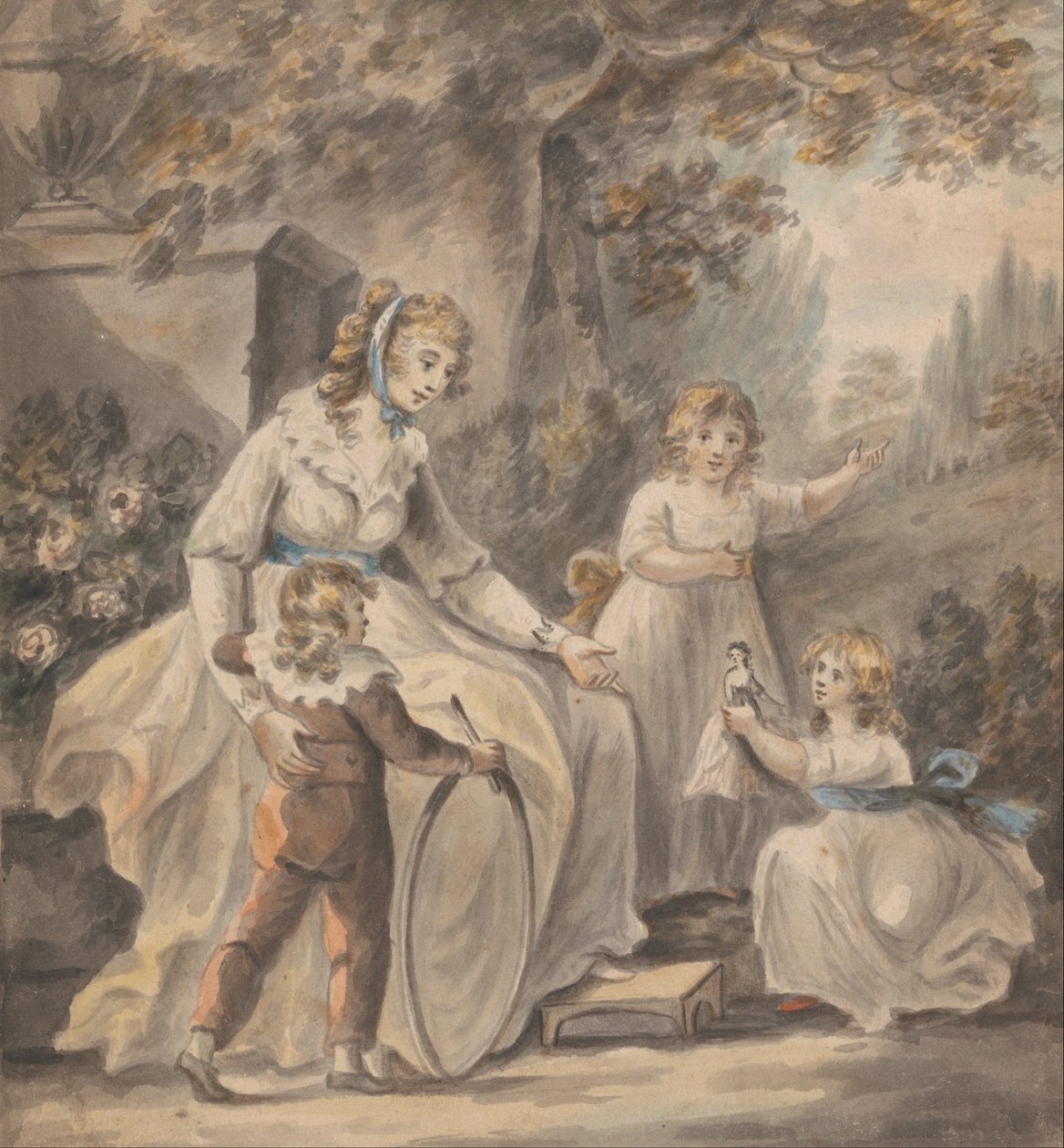 Une nourrice avec trois enfants - Paul Sandby