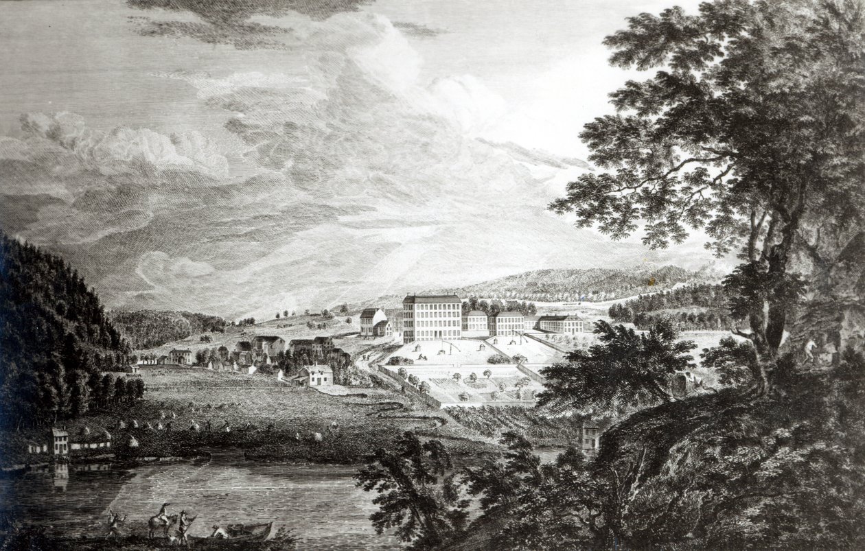 Vue de Bethléem, la grande colonie morave dans la province de Pennsylvanie de 