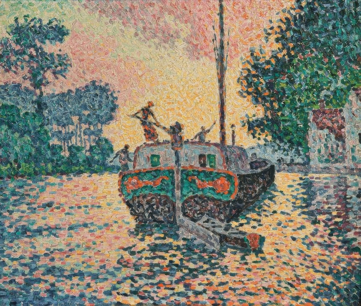 Le chaland, Samois - Paul Signac