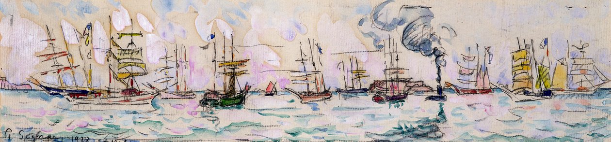 Le Départ des Chalutiers pour Terre-Neuve, 1928 - Paul Signac