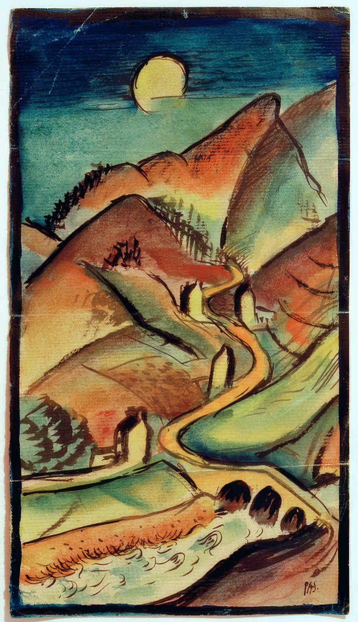 Paysage montagneux nocturne - Paul Adolf Seehaus