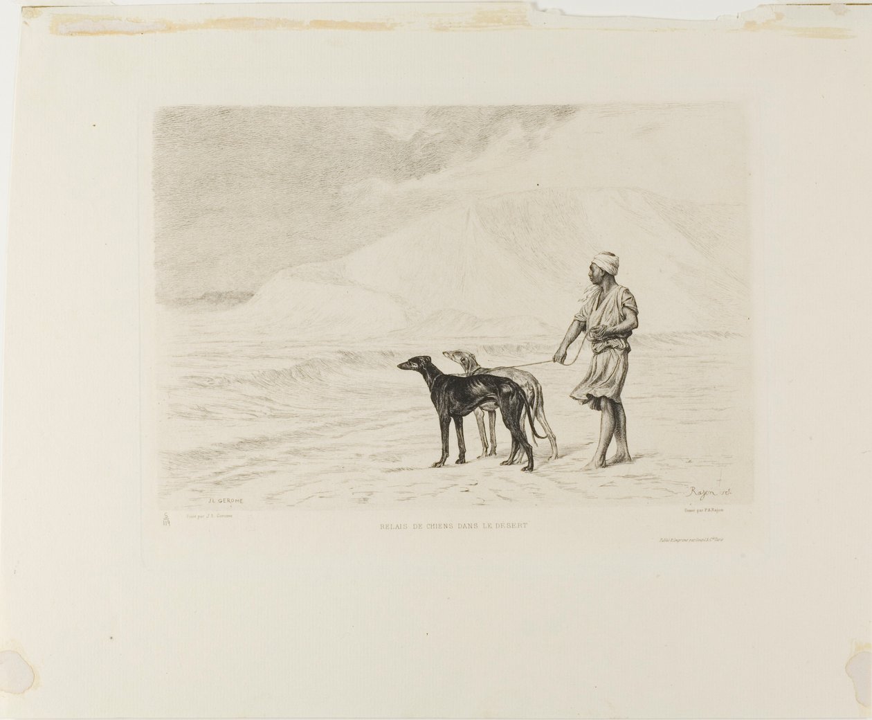 Relais de chiens dans le désert - Paul Adolphe Rajon
