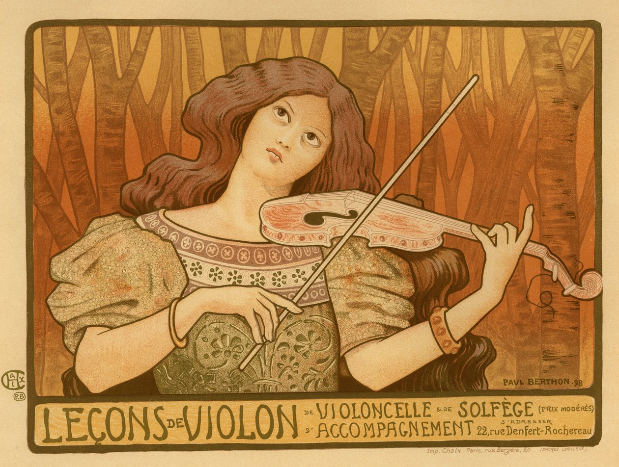 Affiche des Leçons de Violon, 1898 - Paul Berthon