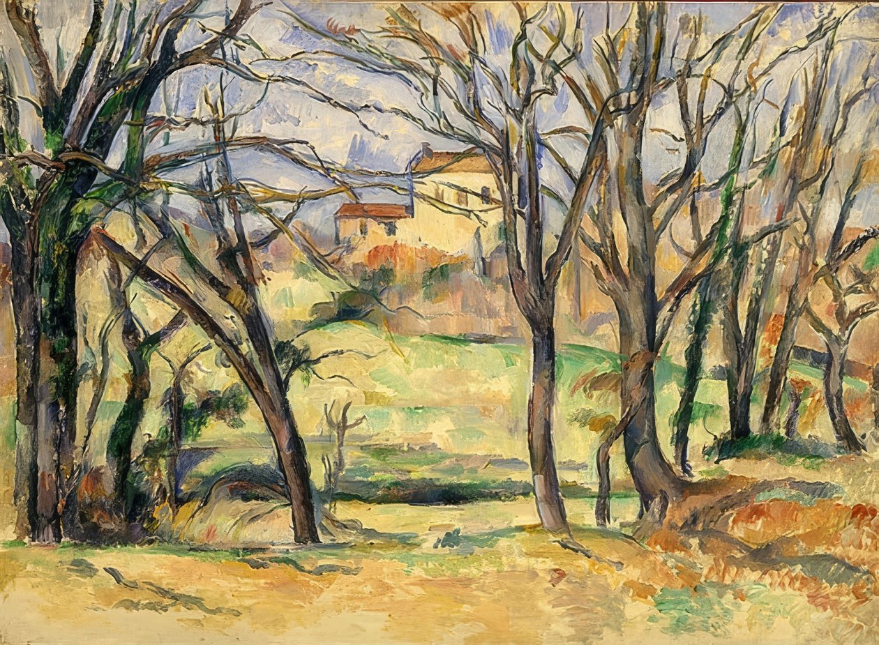 Arbres et maisons, Jas de Bouffan - Paul Cézanne