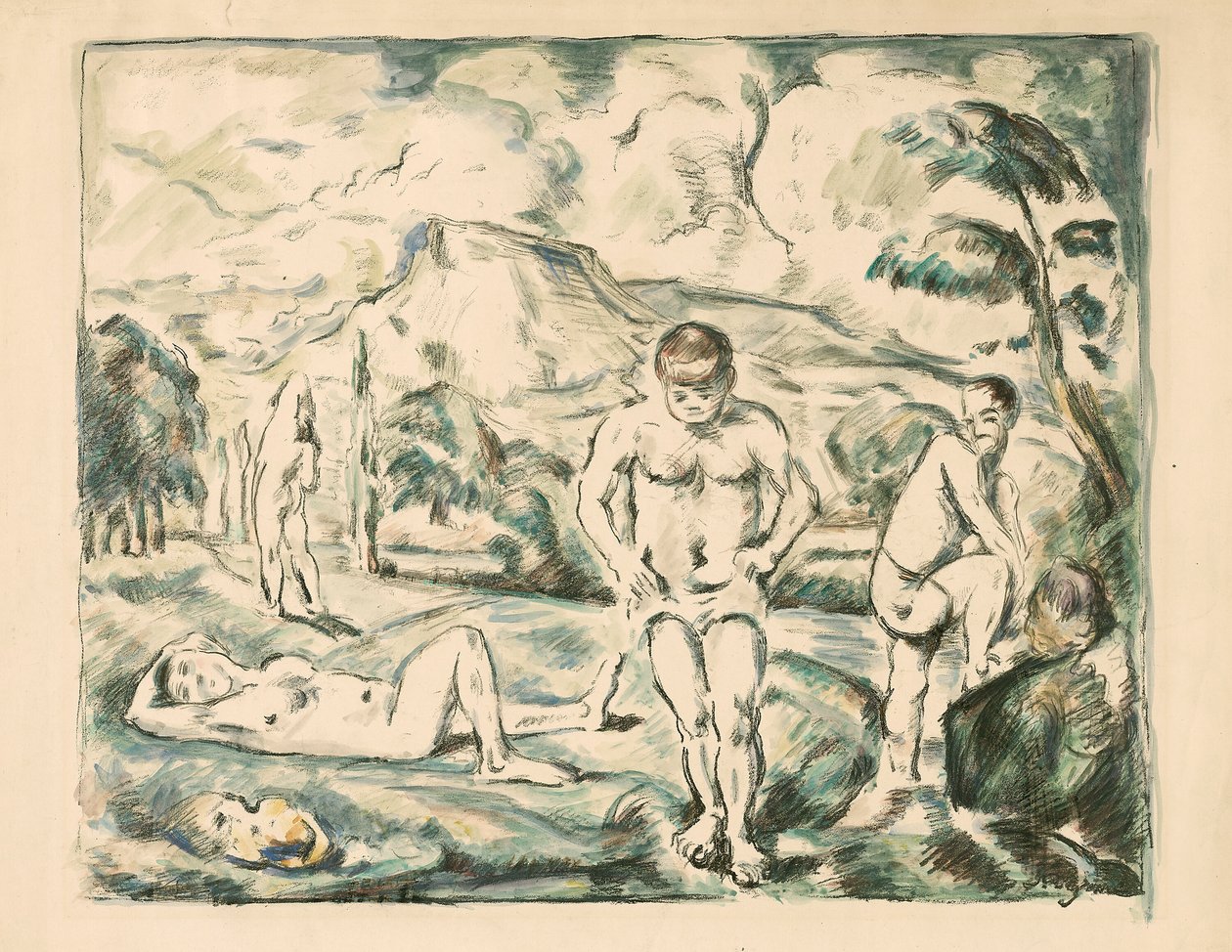 Les grands baigneurs - Paul Cézanne