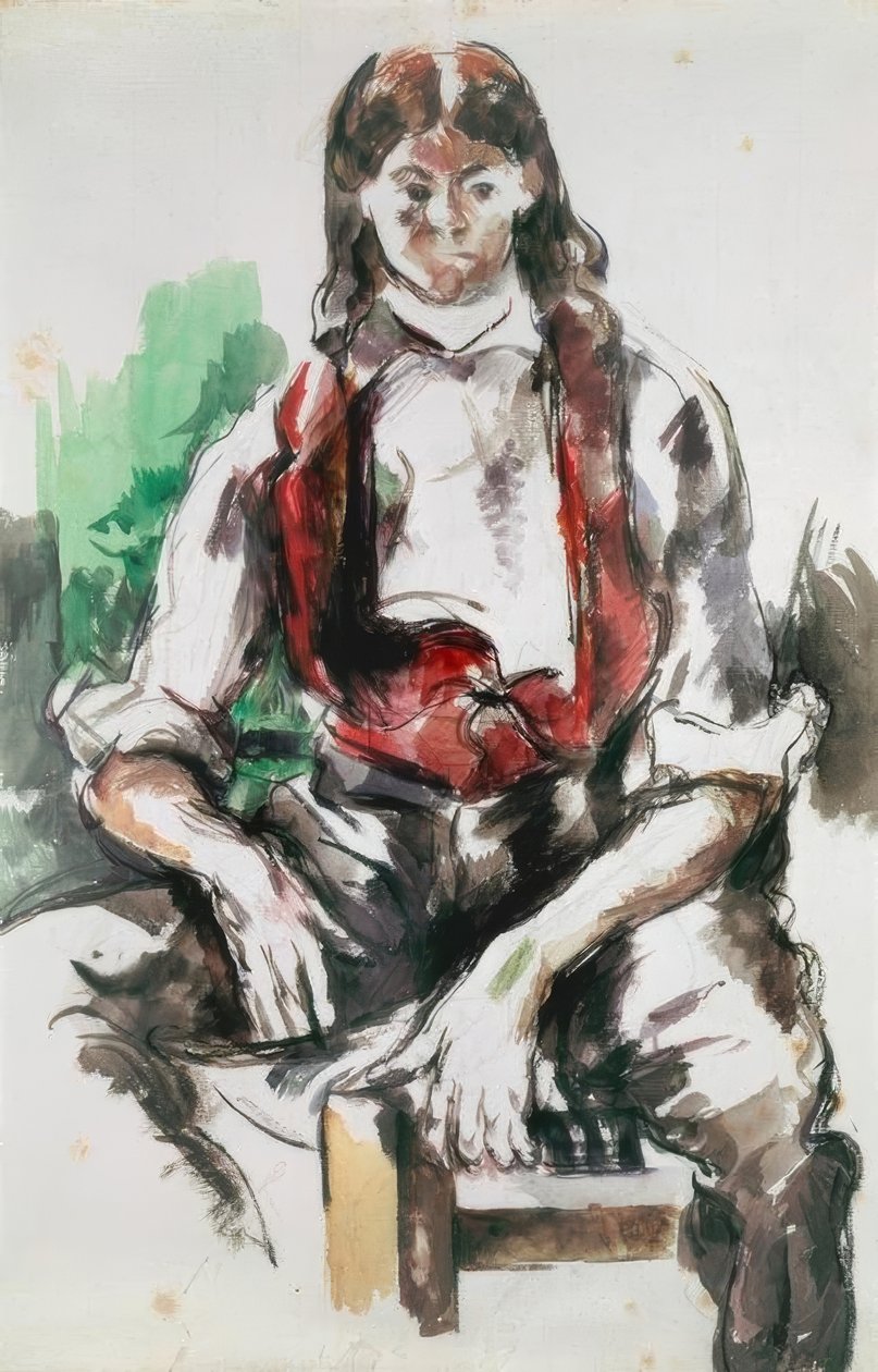 Le garçon au gilet rouge - Paul Cézanne