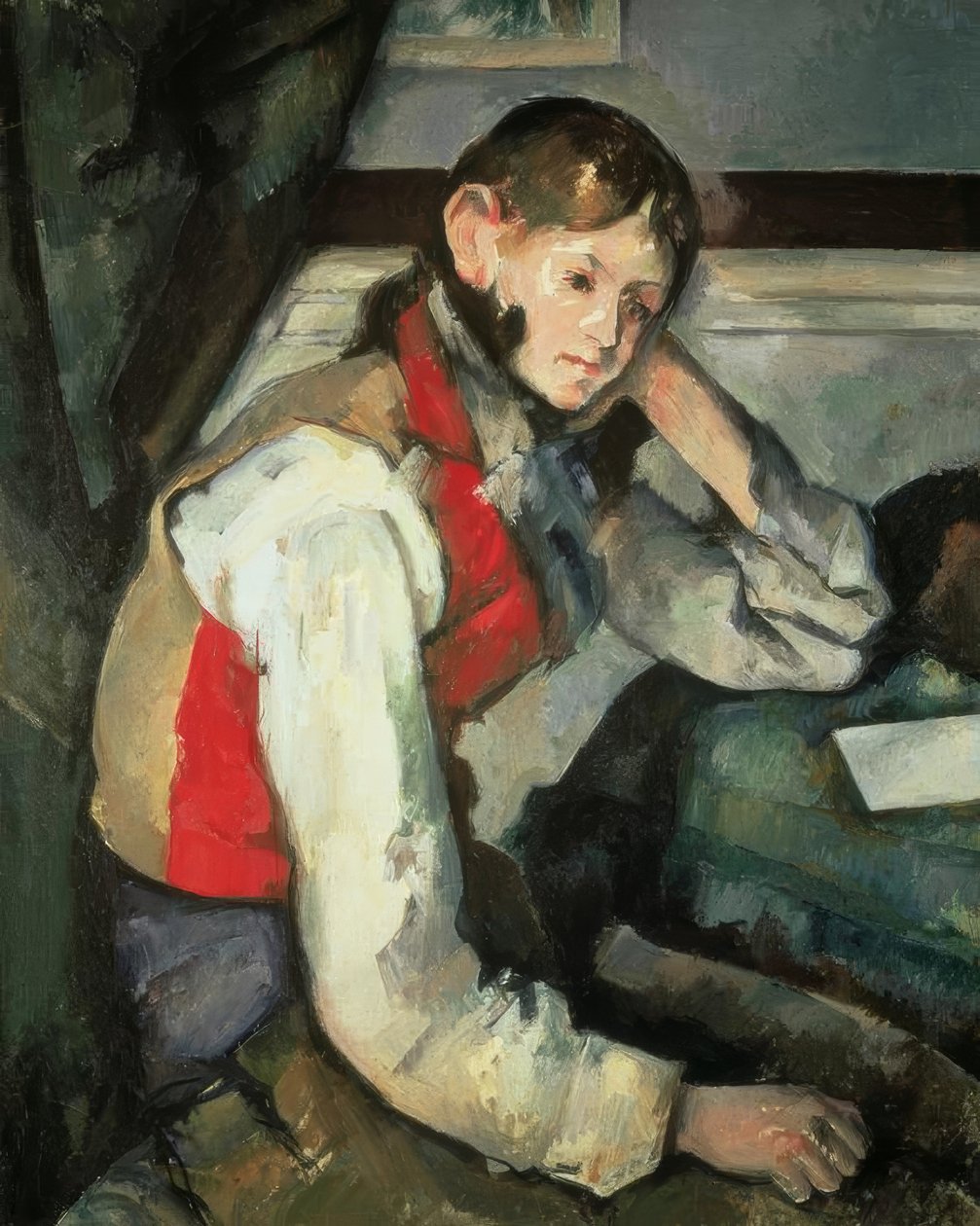 Jeune homme au gilet rouge - Paul Cézanne