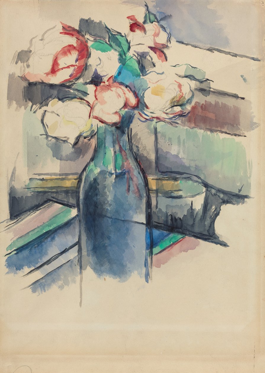 Roses dans une bouteille [recto], 1900-1904 - Paul Cézanne