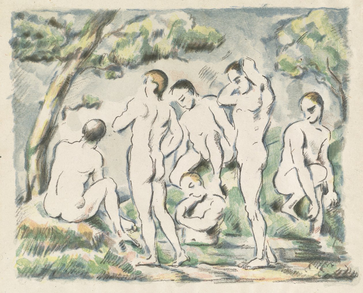 Les Baigneurs Petite Plaque, 1897 - Paul Cézanne