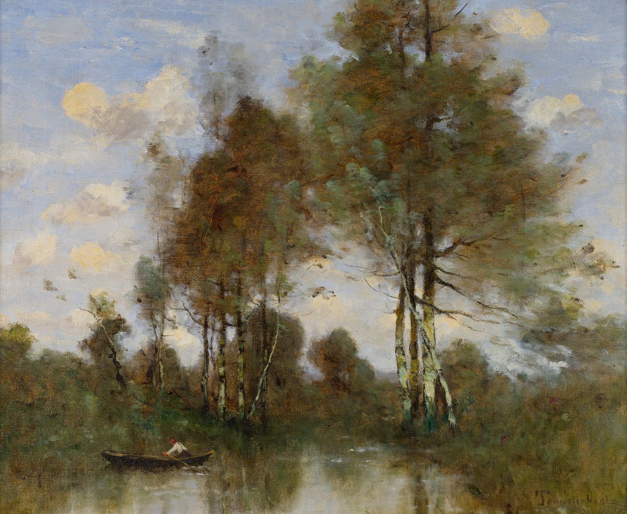 Bateliers sur une rivière - Paul Desire Trouillebert