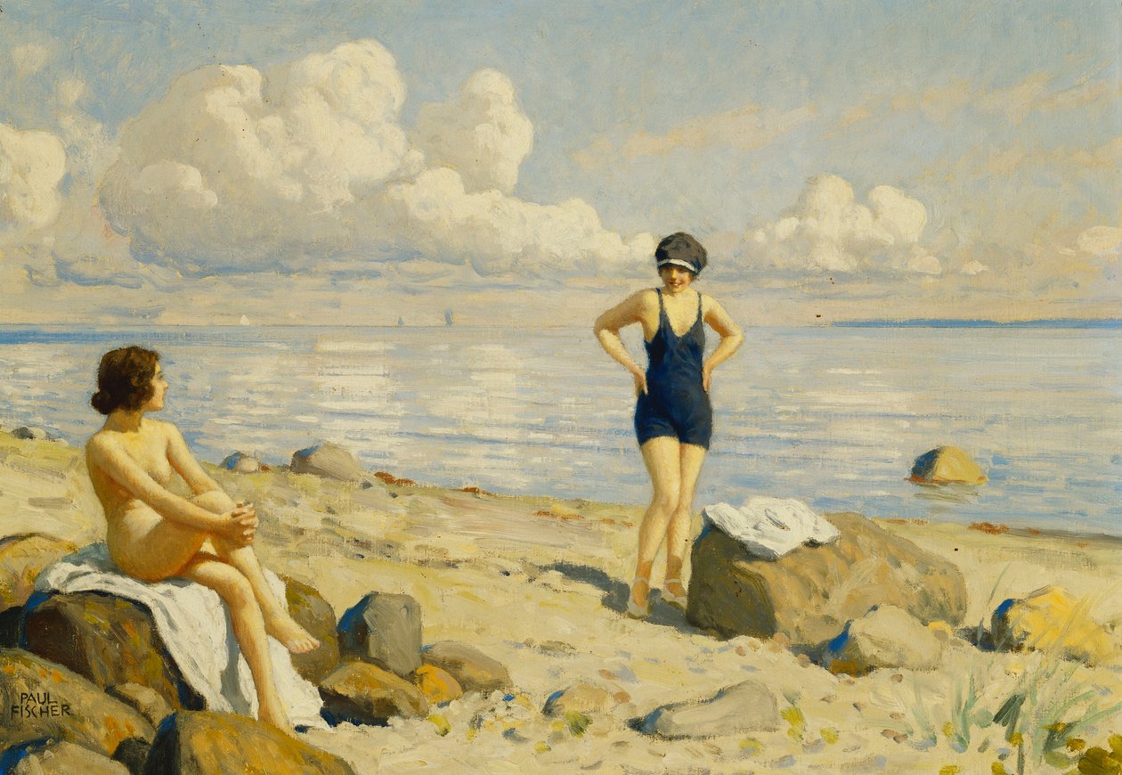 Sur la plage - Paul Fischer