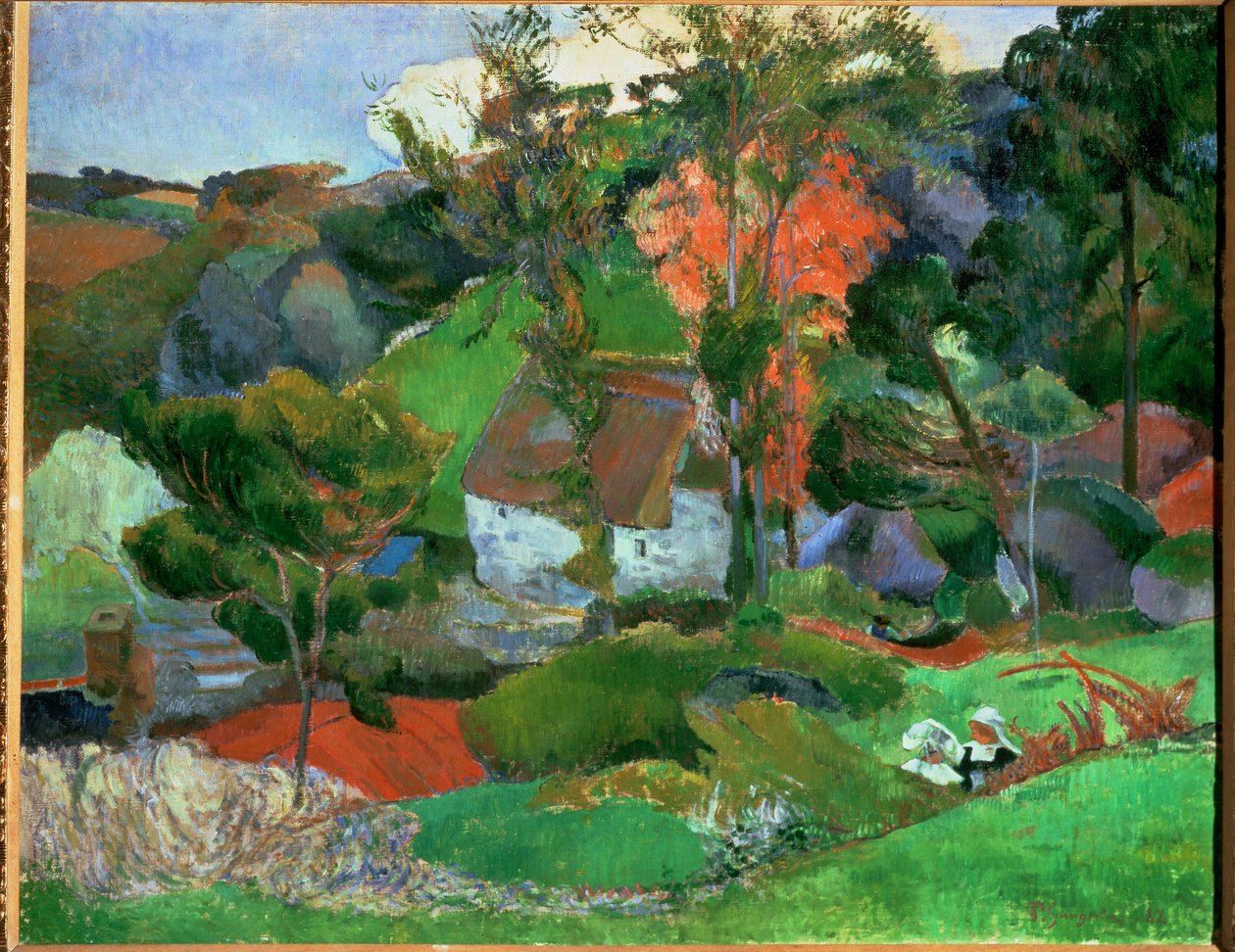 Aven traversant Pont-Aven ... (huile sur toile) - Paul Gauguin