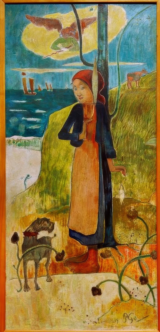 Jeune fille bretonne filant (Jeanne d
