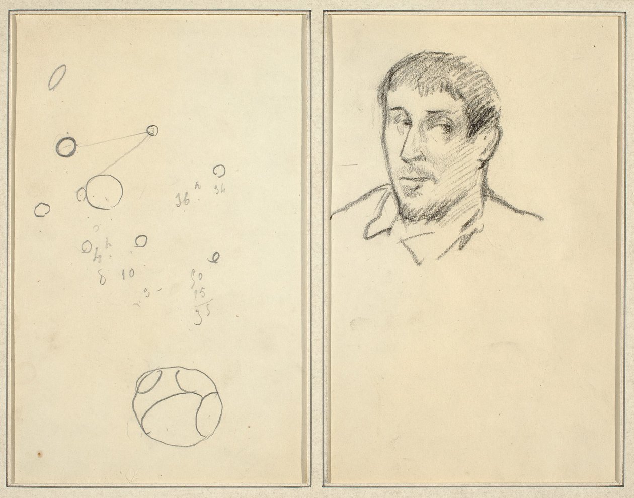 Cercles et chiffres; Autoportrait - Paul Gauguin